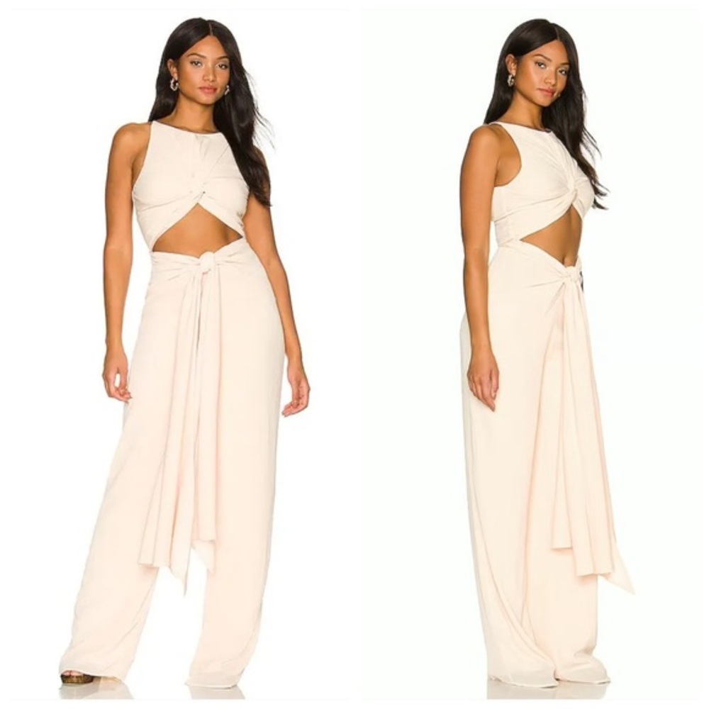 NWT Andrea Iyamah Aminata Champagne Jumpsuit Size XS